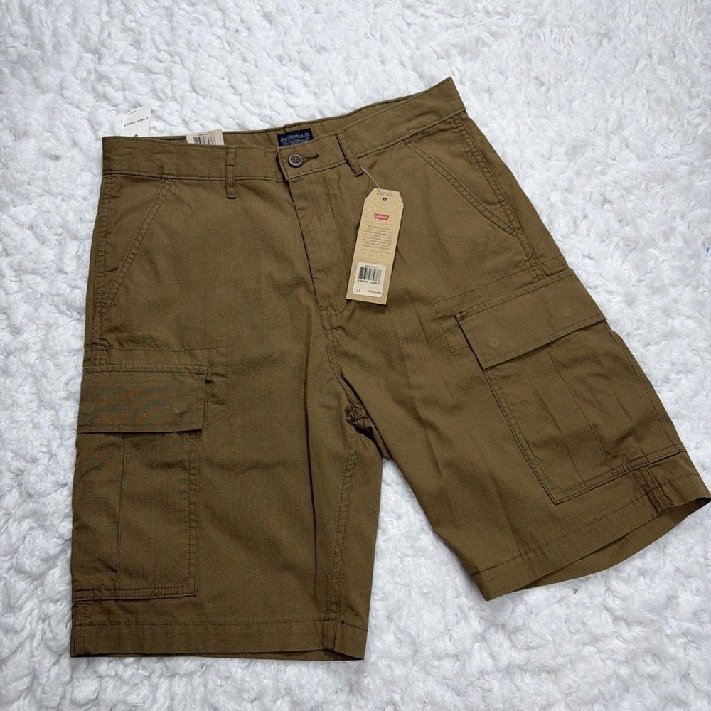 Levi's Carrier Cargo Shirts Mens Size 31 Khaki Tan Ripstop Utility 9" Inseam New
